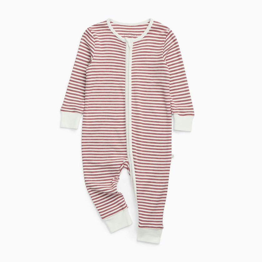 Red Stripe Clever Zip Romper