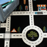 Carousel Kids Atlas Rug, Black