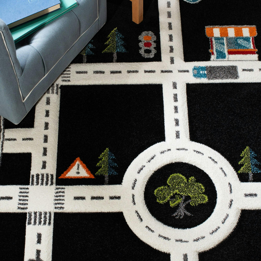 Carousel Kids Atlas Rug, Black