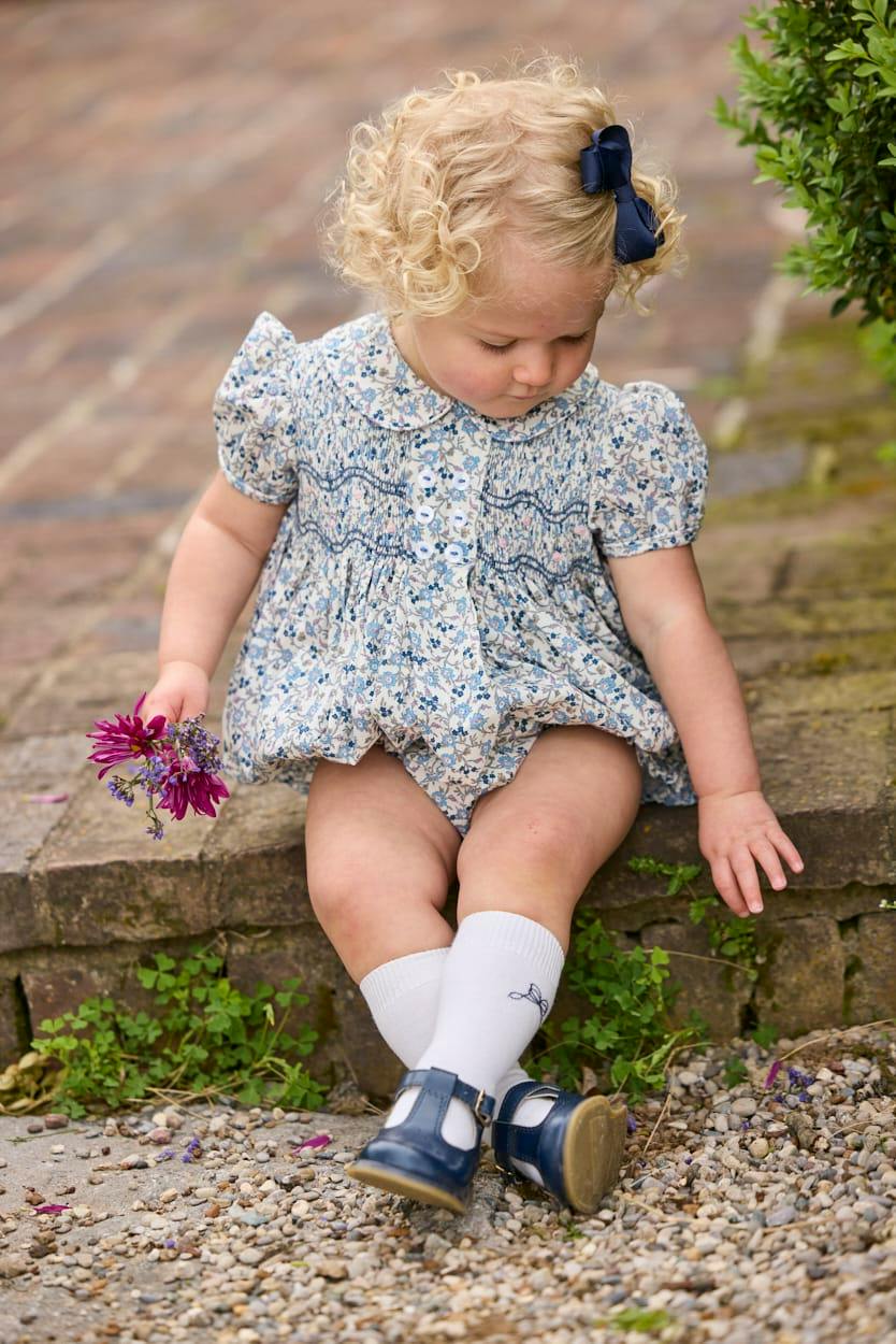 Smocked Bridget Bubble - Wisteria Floral