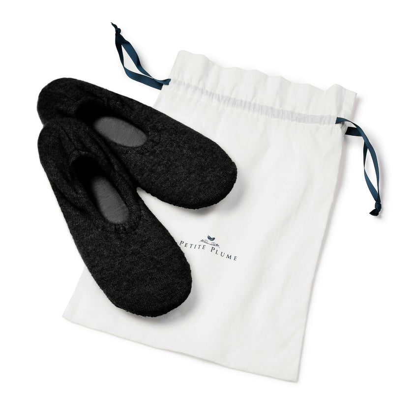 Women's Cashmere Slippers in Black