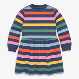 Kids easy sweatshirt dress in rainbow stripe