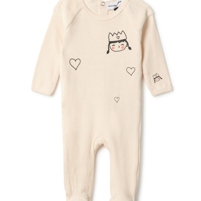 Princess Print Onesie Berry