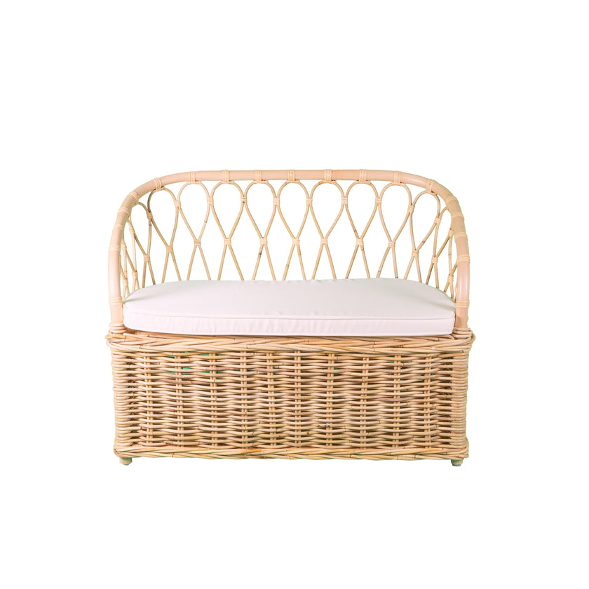 Handcrafted - Callie Kids' Storage Couch - Rattan Wicker