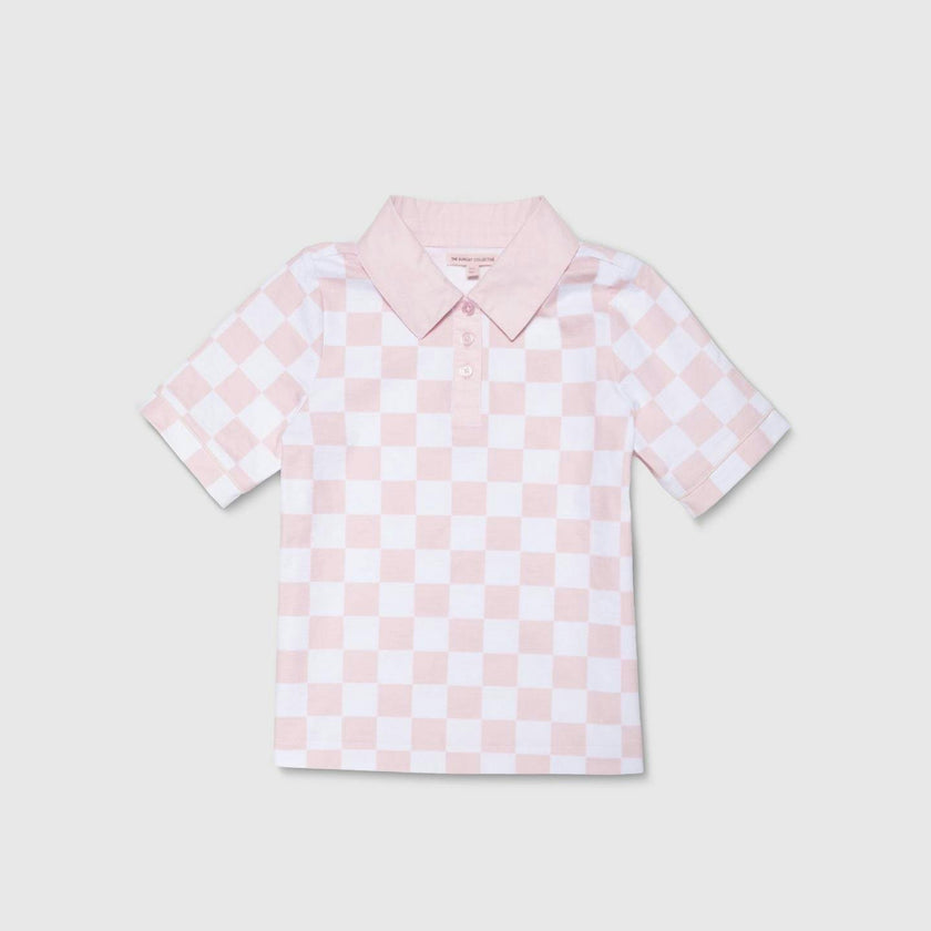Tech Play Polo in Pink Check