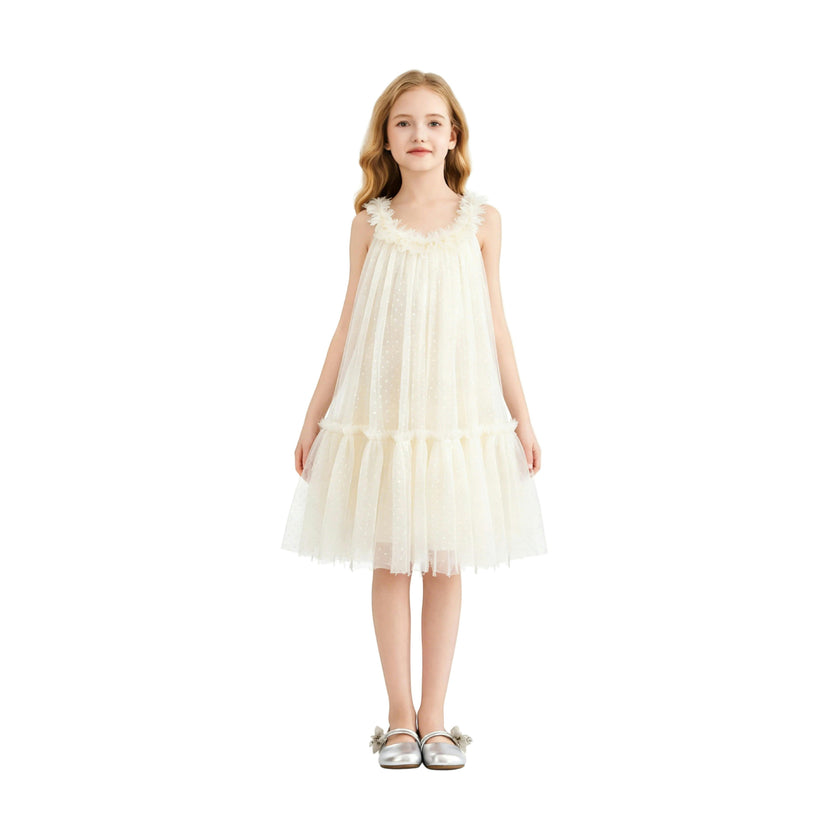 Delicate Dotted Ruffle Tier Dress