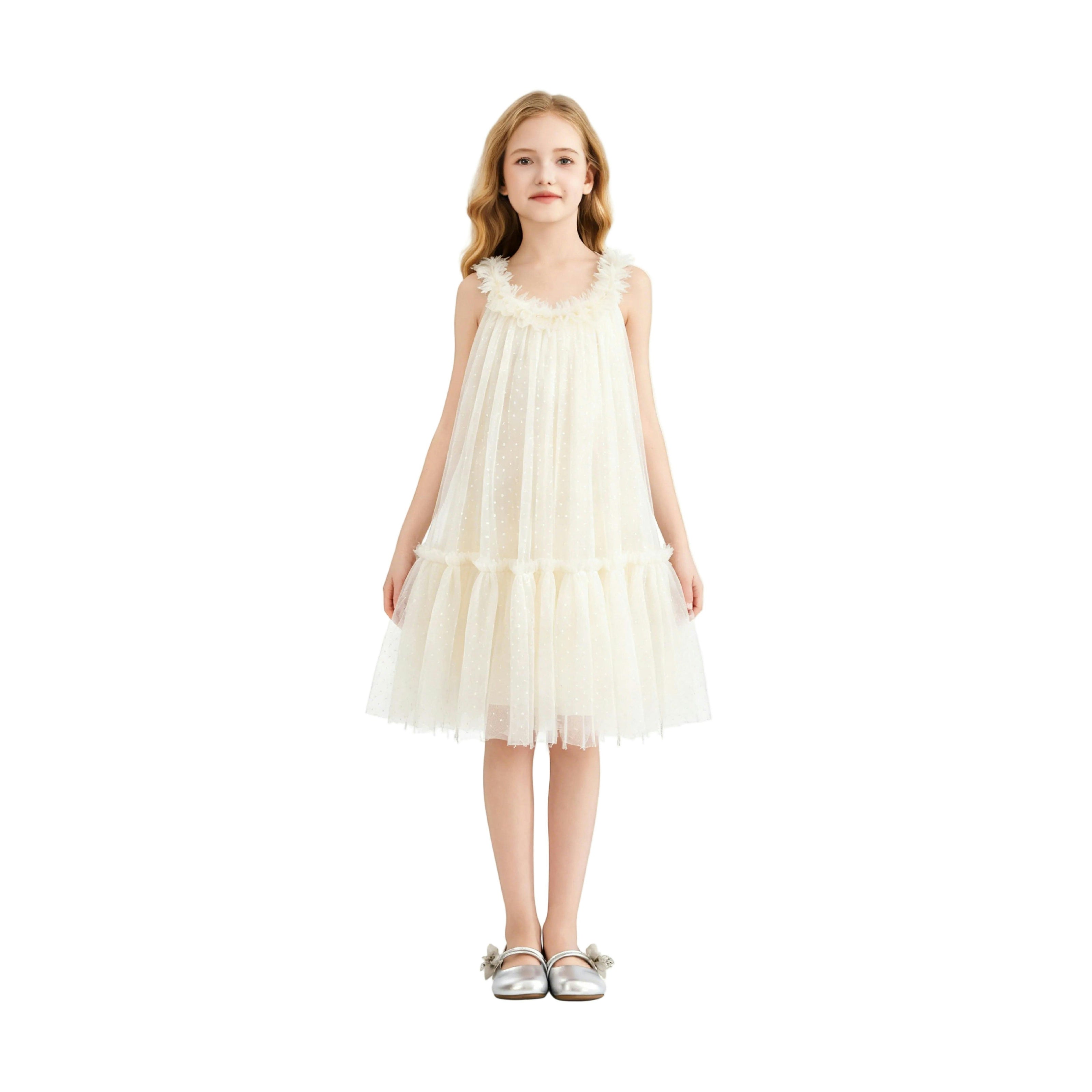 Delicate Dotted Ruffle Tier Dress