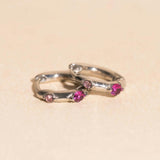 Mini Crystal Rounded Huggie Hoop Earrings
