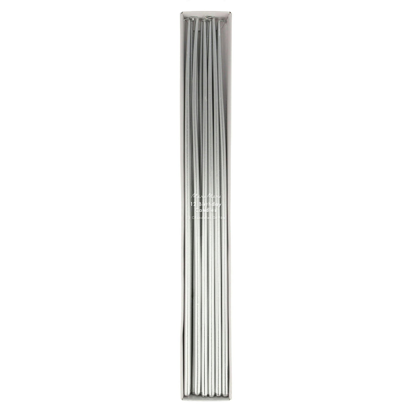 Silver Tall Tapered Candles