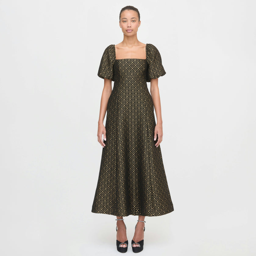 The Matilda Dress - Metallic Brocade