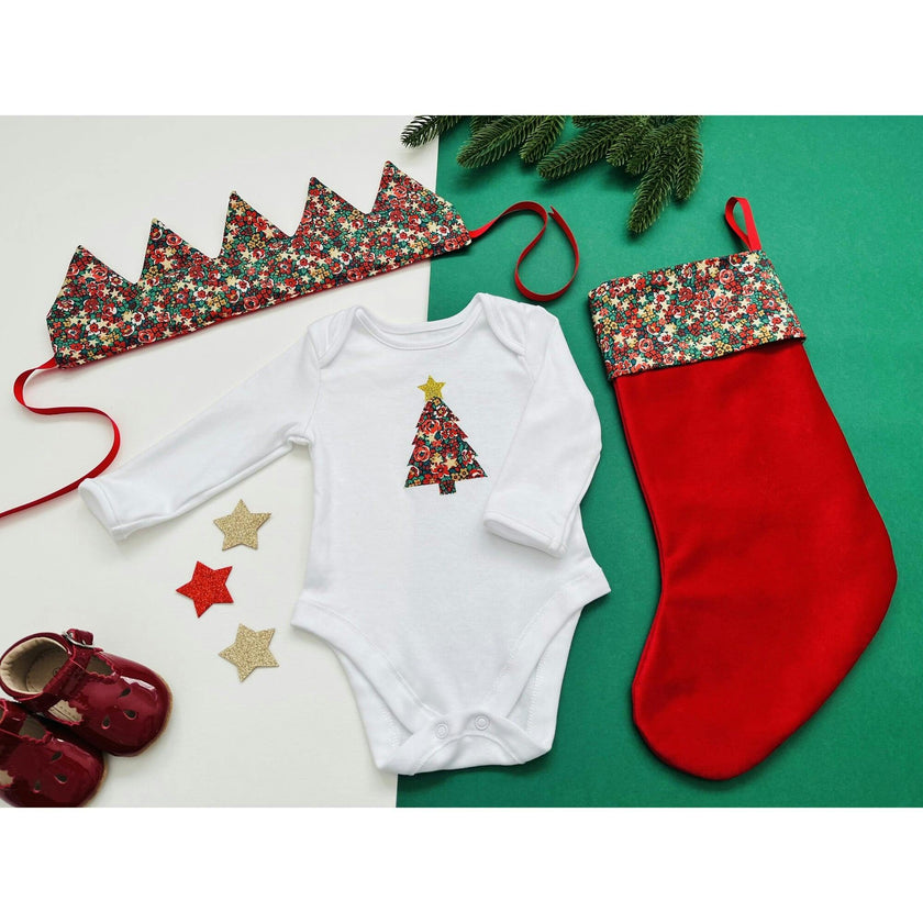 My Little Shop UK X Maisonette Exclusive Liberty Of London Baby'S First Christmas Gift Set, Red