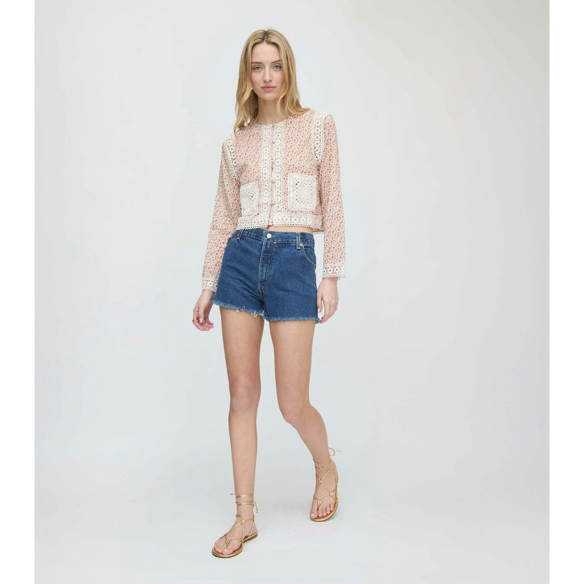 The Tory Top - Ivory Geo Ditsy