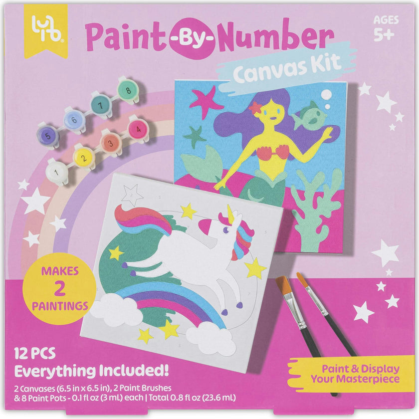 Little Yellow Bicycle: & Mermaid Paint-By-Number Canvas Kit