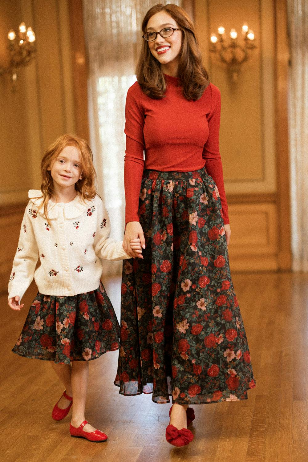 Vanessa Skirt in Moody Christmas Flora