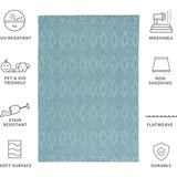 Courtyard August Indoor/Outdoor Rug, Turquoise