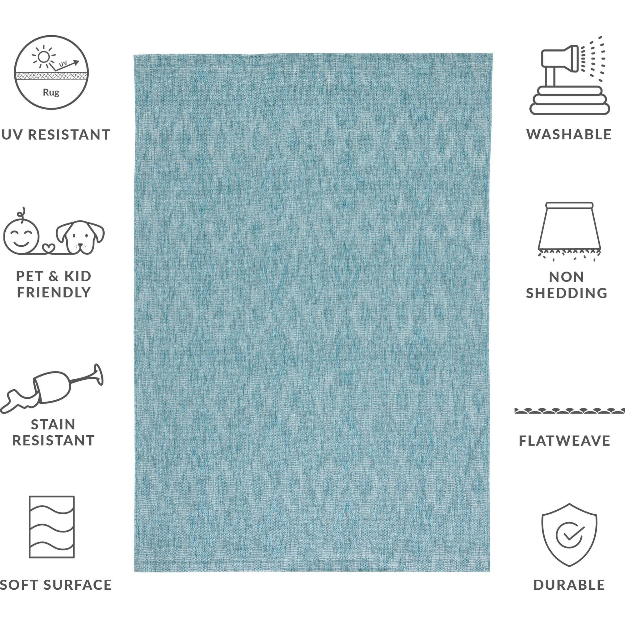 Courtyard August Indoor/Outdoor Rug, Turquoise