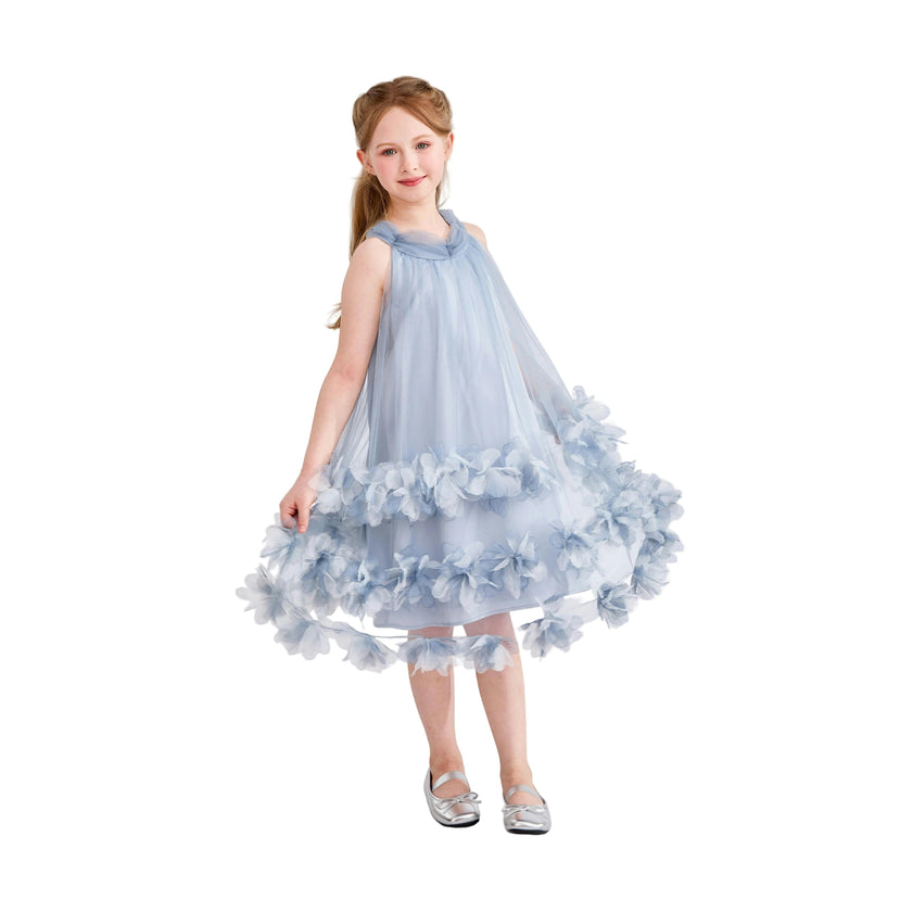 Light Blue Elaris Floral Gown