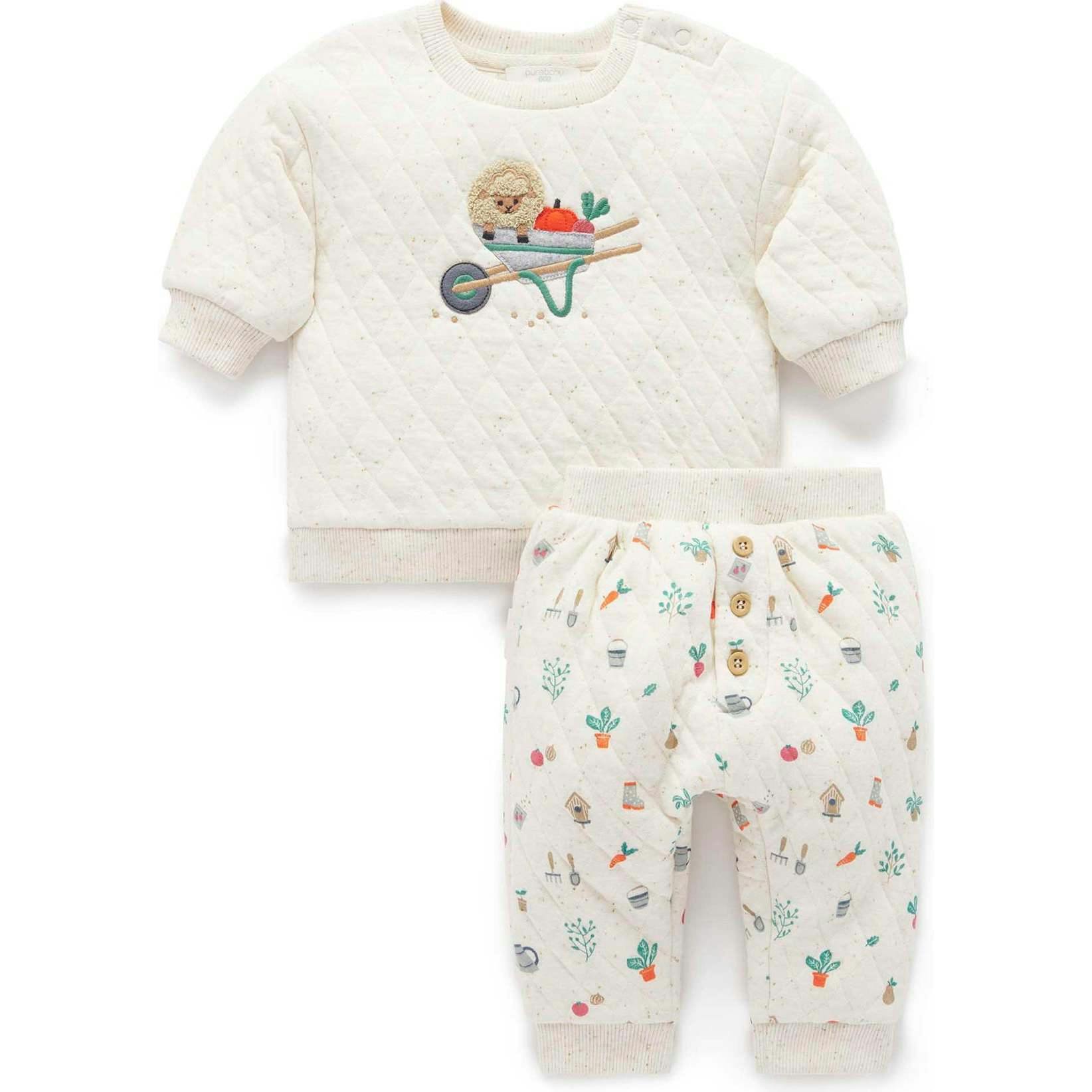 Quilted Track Set Veggie Patch Print