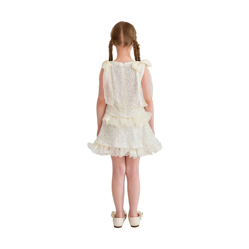 Ivory Althea Glitter Ruffle Skirt Set