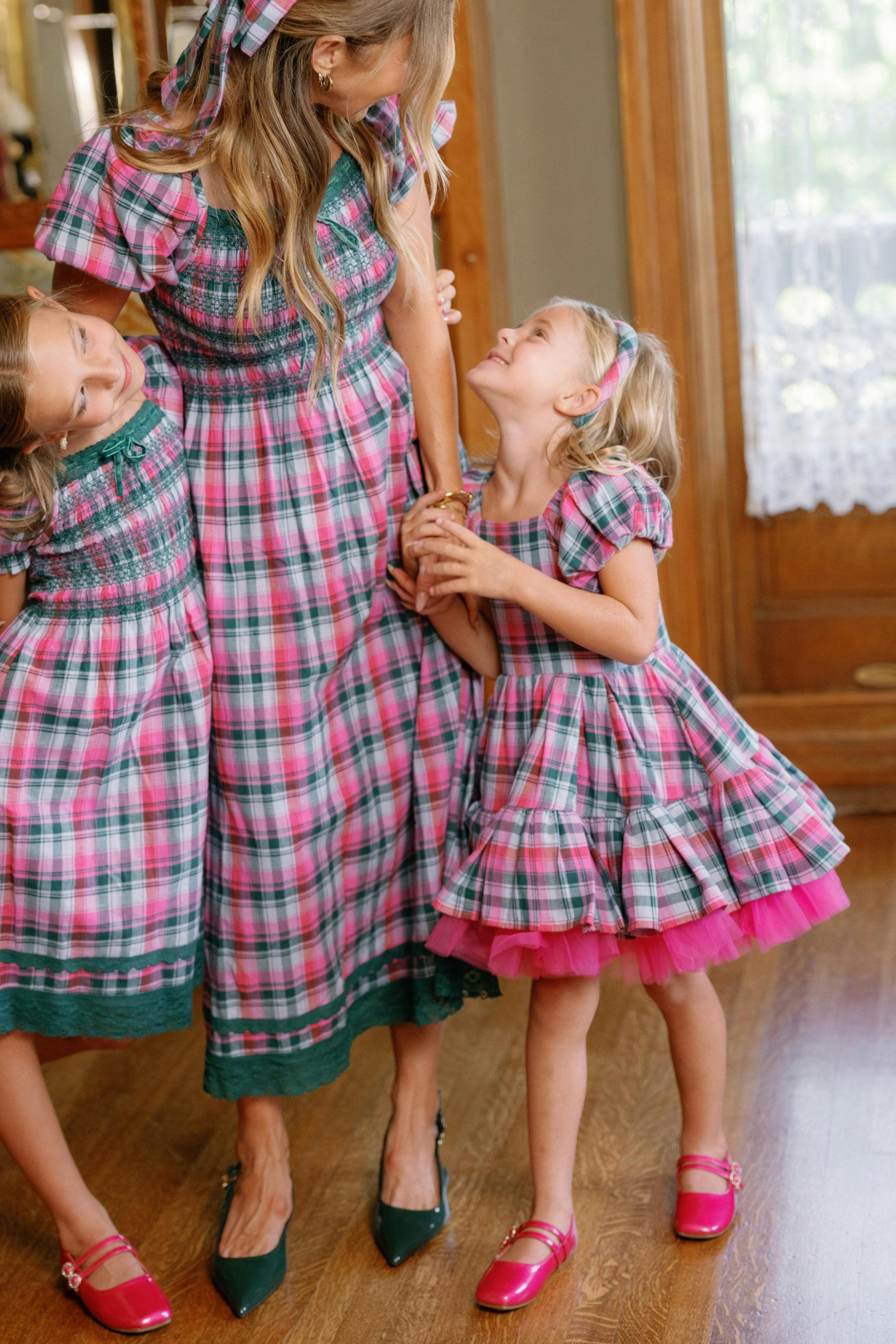 Mini Scottie Dress in Vibrant Plaid