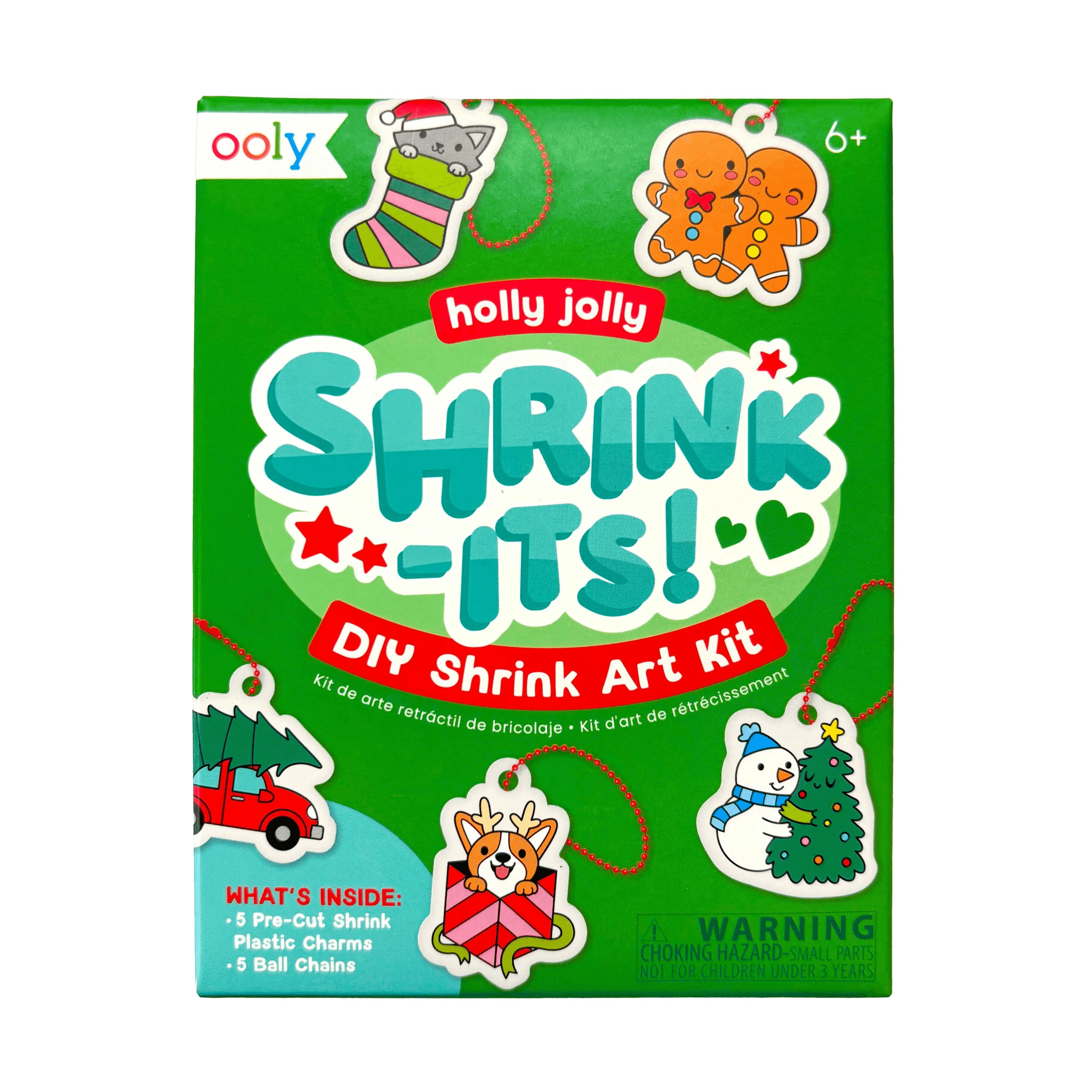 Shrink-Its! Mini DIY Shrink Art Kit - Holly Jolly - 5 Charms