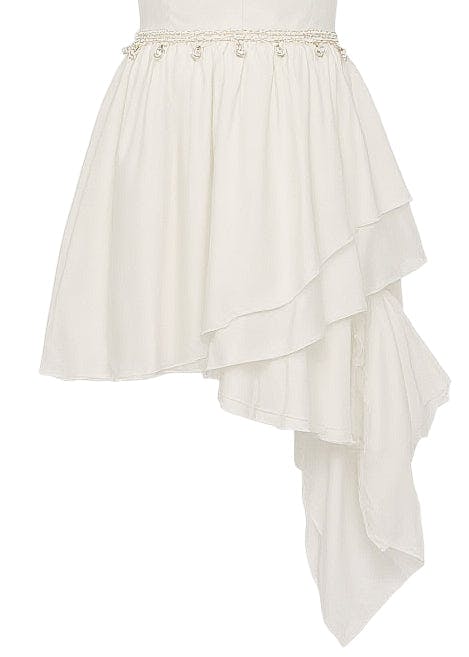 White Arneri Asymmetrical Sweetheart Dress