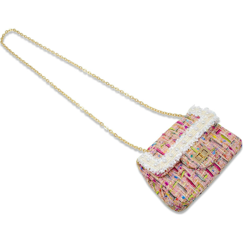 Classic Tweed Pearl Handbag
