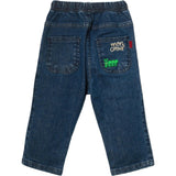 Recycled Denim Red Apple Patch Baby Pant