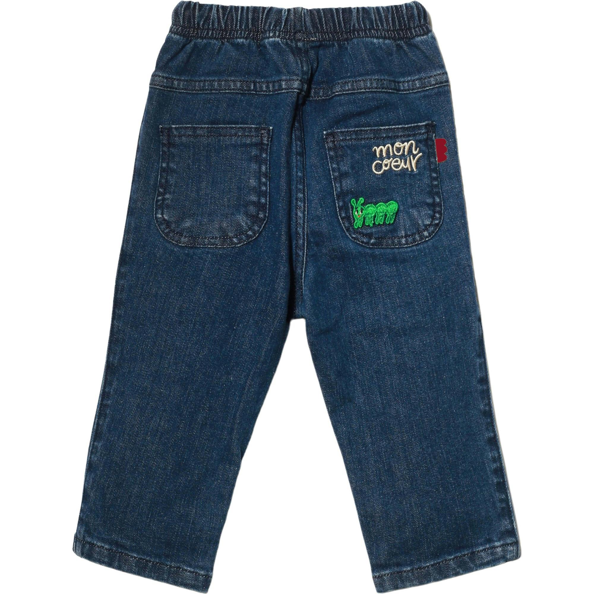 Recycled Denim Red Apple Patch Baby Pant
