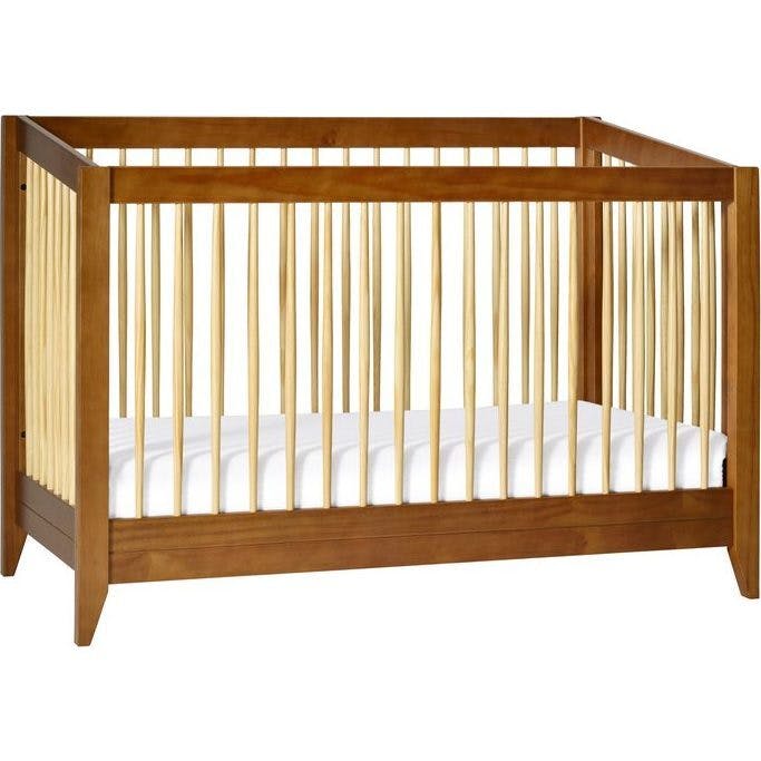 Sprout 4-in-1 Convertible Crib with Toddler Bed in Chestnut & Natural Conversion Kit