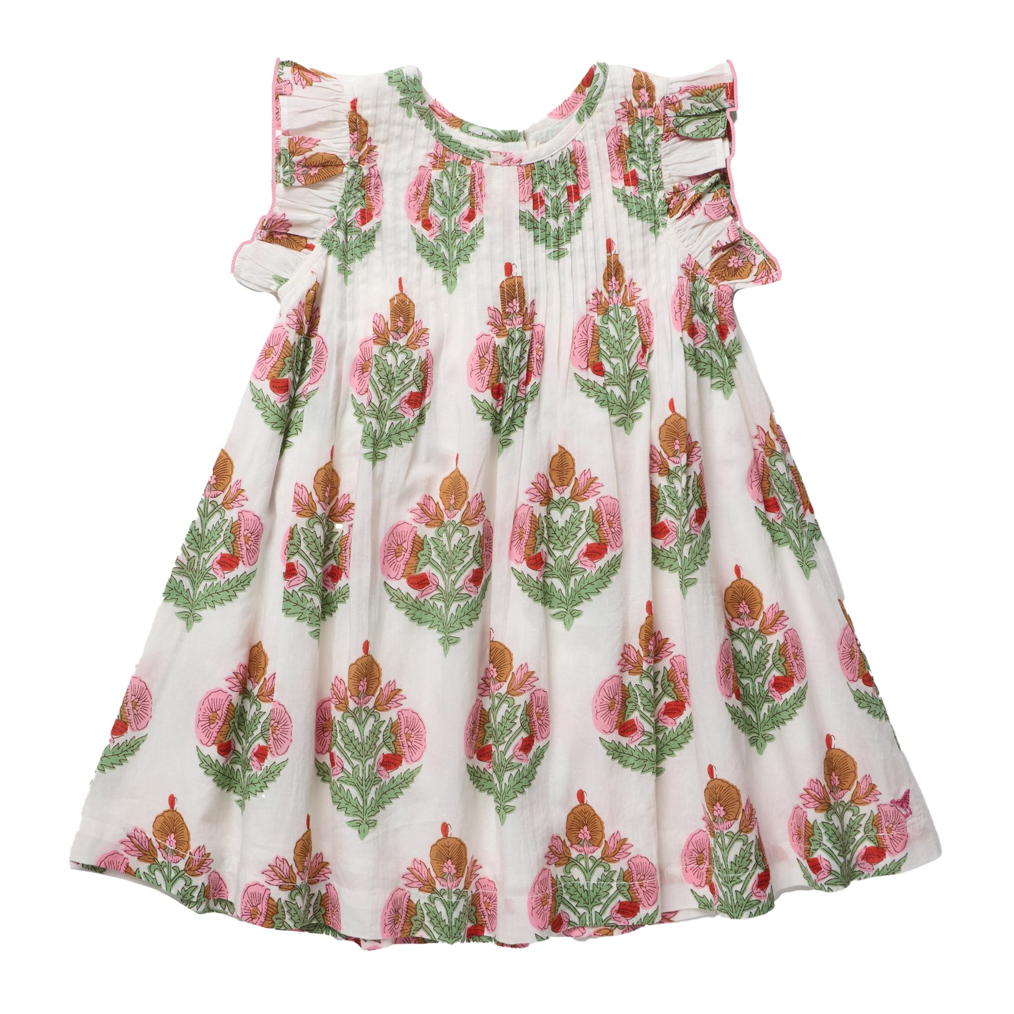 Girls Jaipur Dress - Pink Bellflower