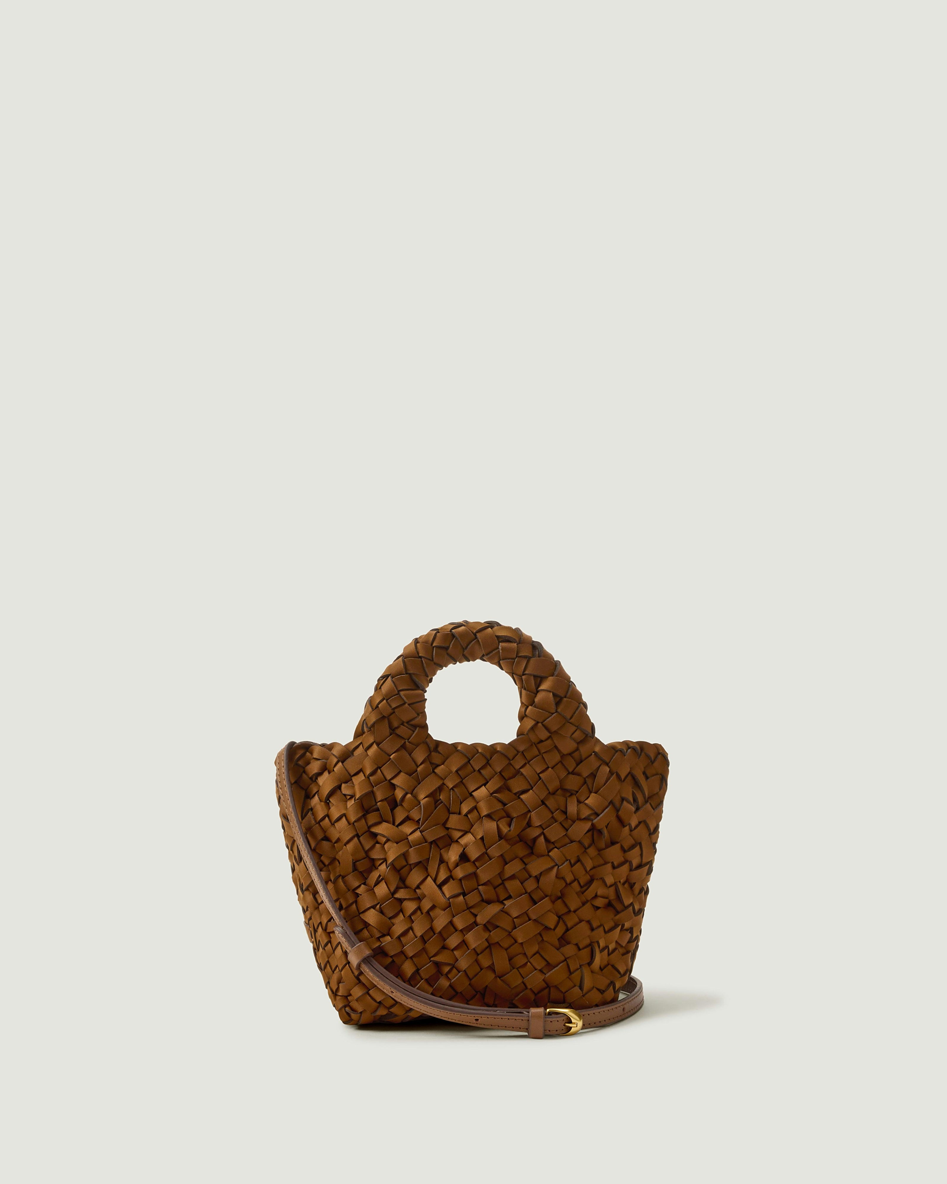 St. Barths Petit Tote Nest Weave | Teak