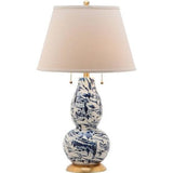 Set of 2 Color Swirls Glass Lamps