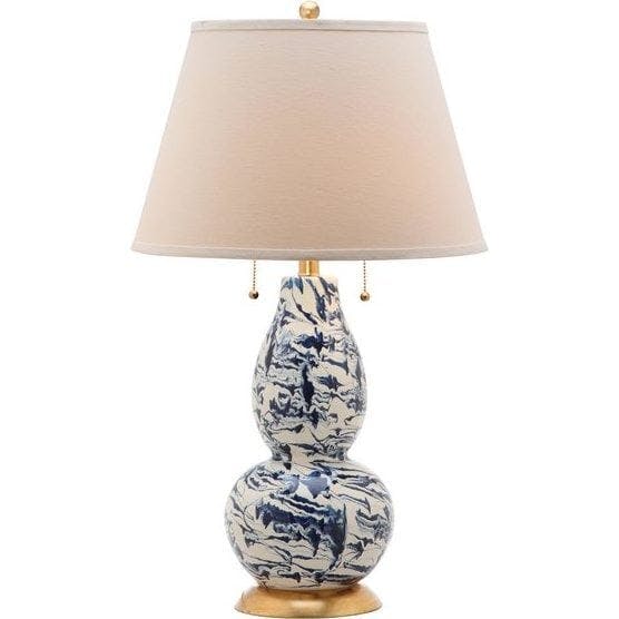 Set of 2 Color Swirls Glass Lamps