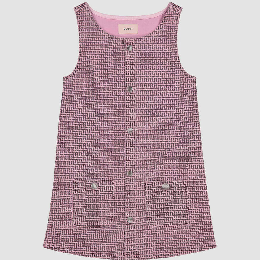Hana Dress | Pink Houndstooth