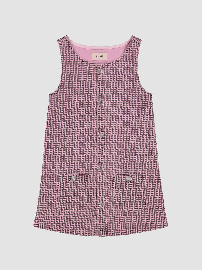 Hana Dress | Pink Houndstooth