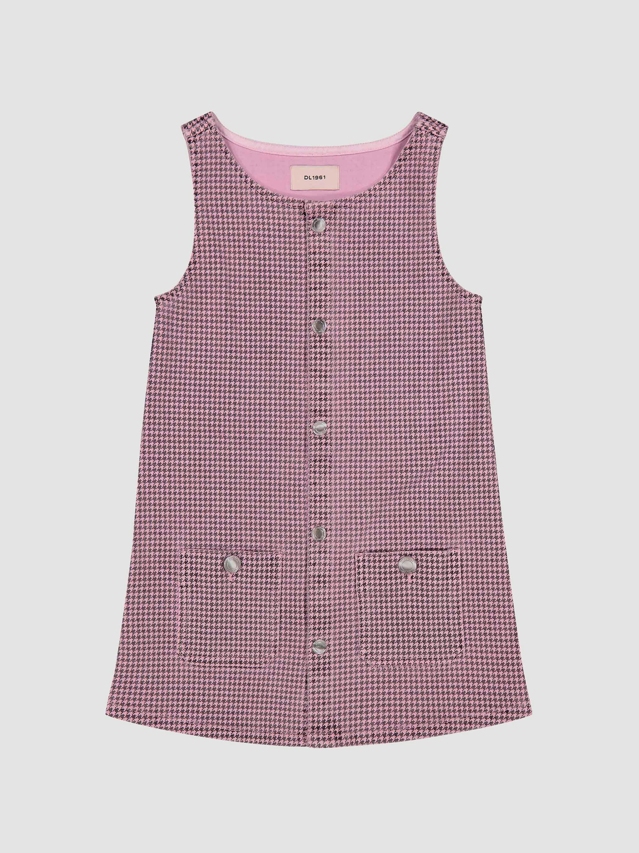 Hana Dress | Pink Houndstooth