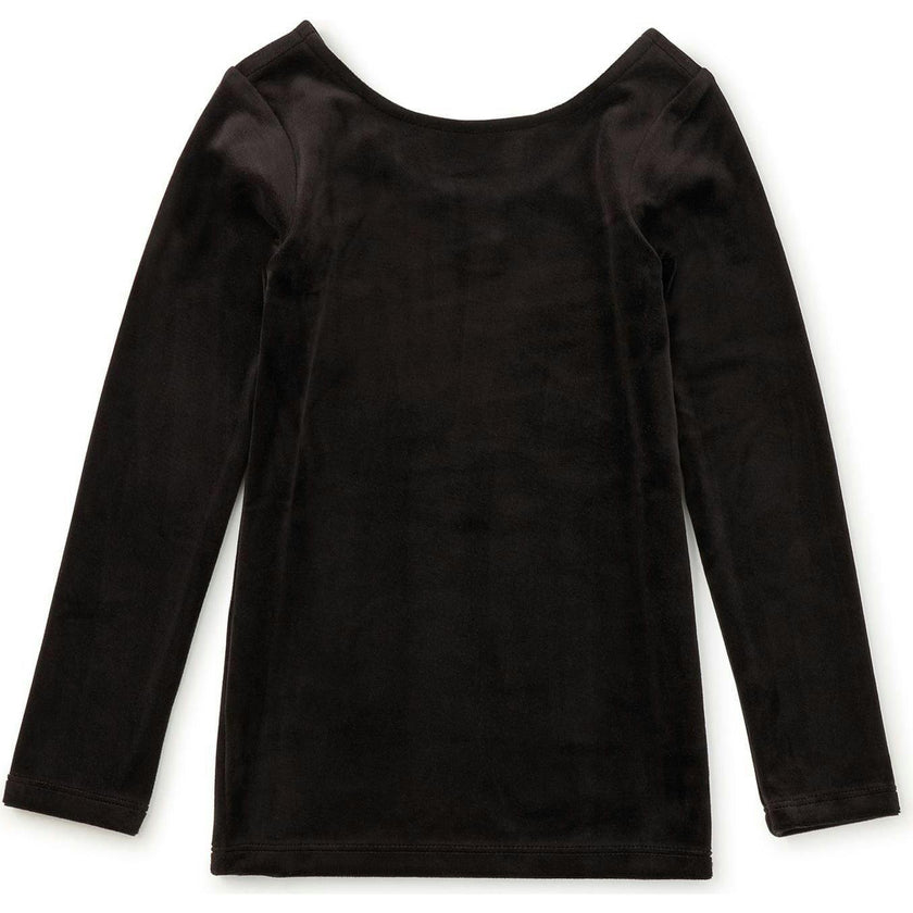 Velour Long Sleeve Slim Fit To, Black