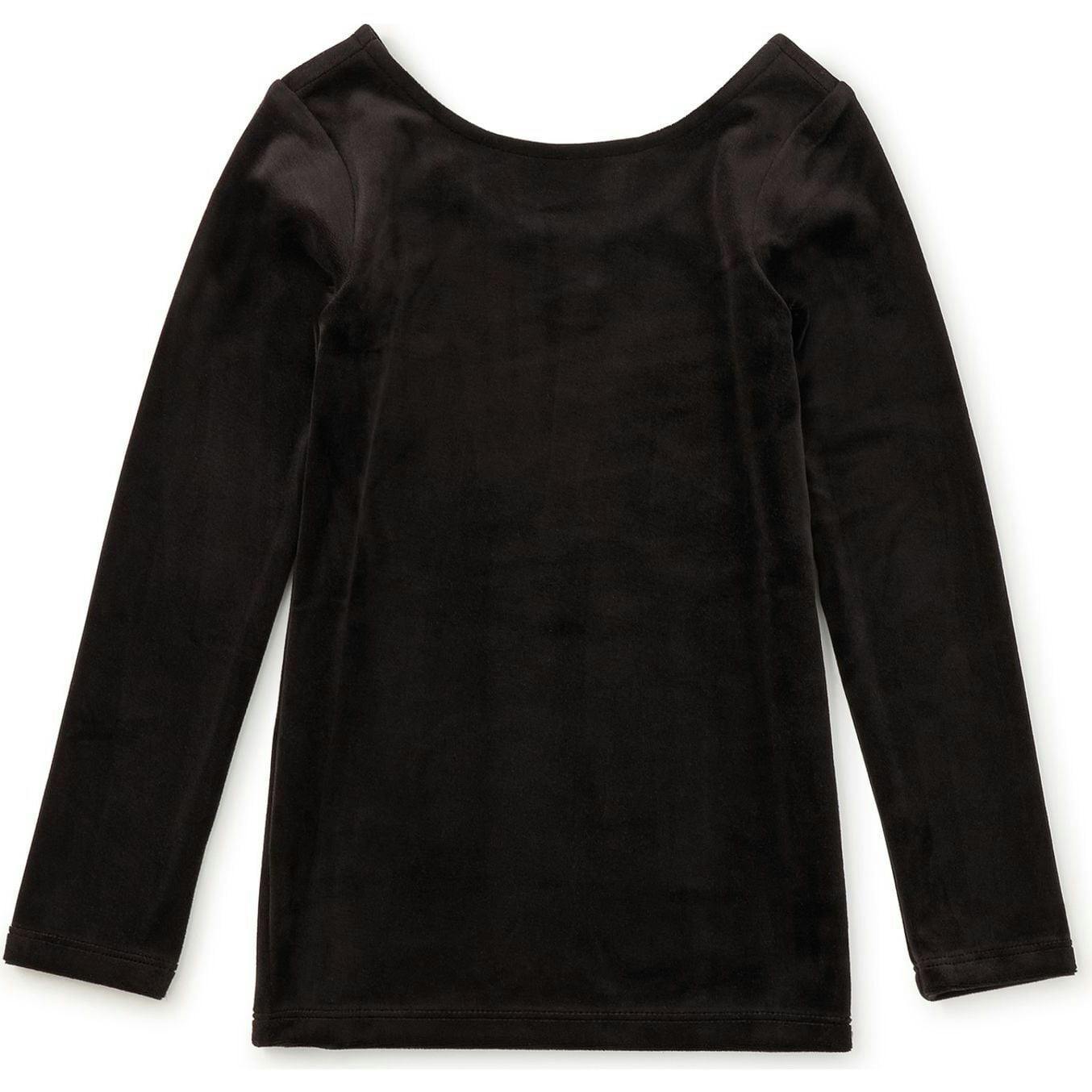Velour Long Sleeve Slim Fit To, Black