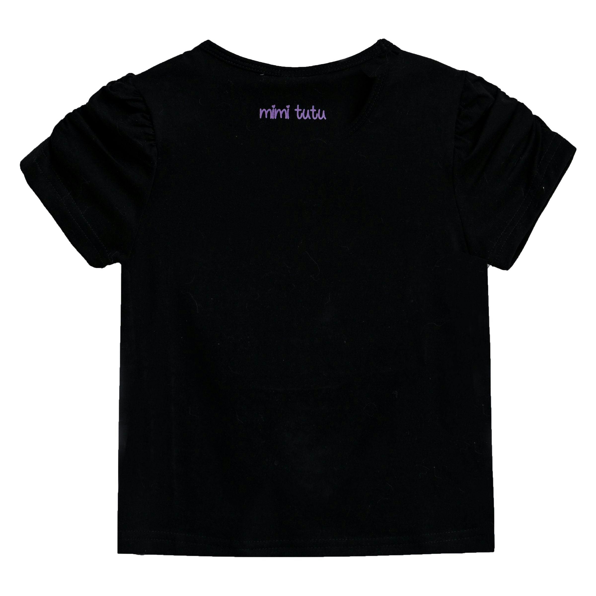 Black Peacock Applique T-Shirt
