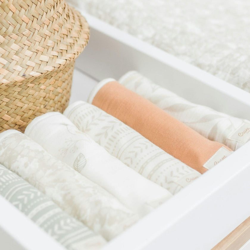 Willow Copper Leaf Cotton Burp Cloth (Set of 3)
