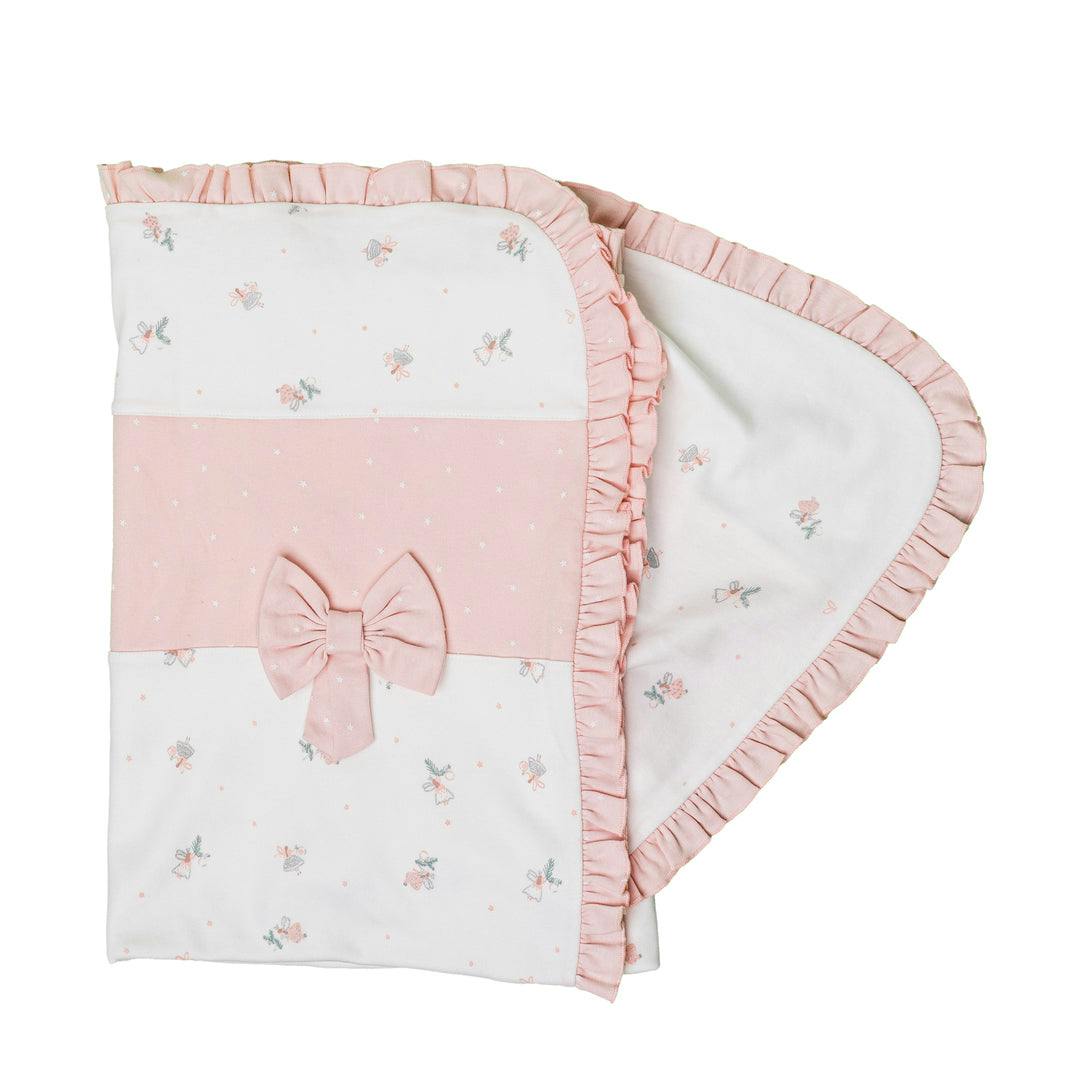 White & Pink Baby Blanket