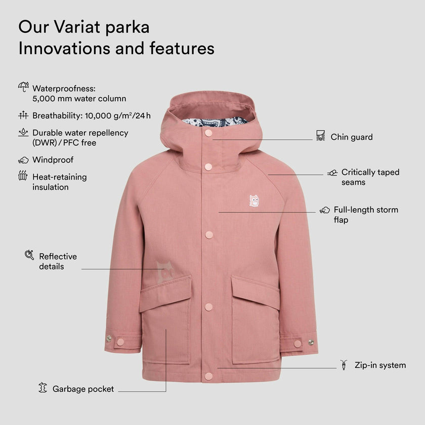 Variat PrimaLoft Waterproof Chin Guard Zipper Parka Jacket