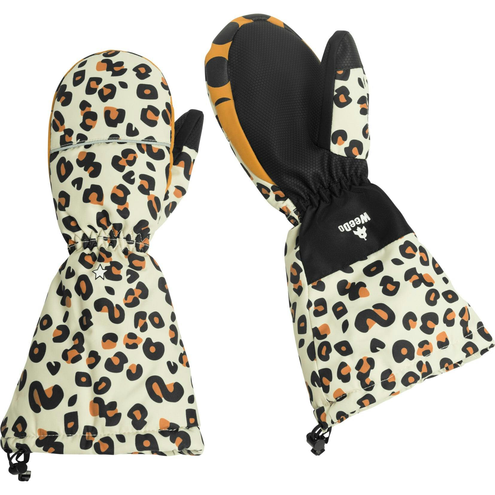 Cheetado Leopard Mittens, Beige