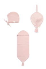 Knit Cocoon, Bonnet, and Lovie Three Piece Knit Set