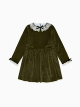 Olive Eva Velvet Girl Dress