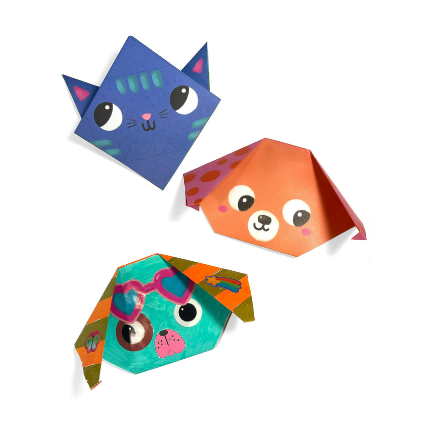 DIY Pet Pals Origami Activity Kit - 24 Designs - 2 Sticker Sheets