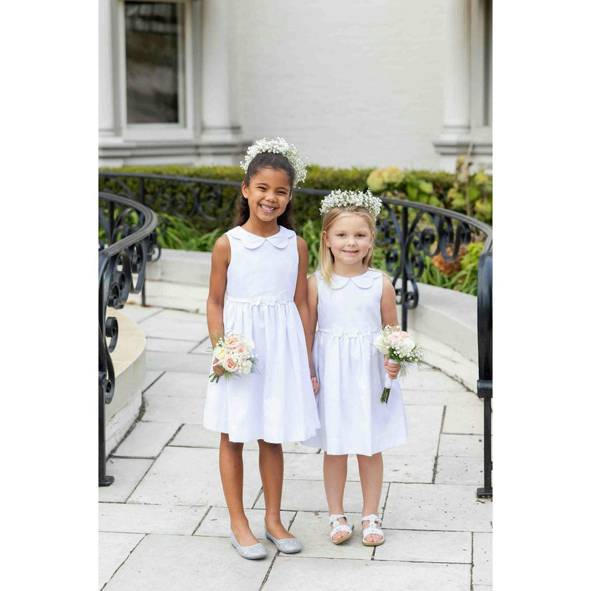 White Pique Flower Dress