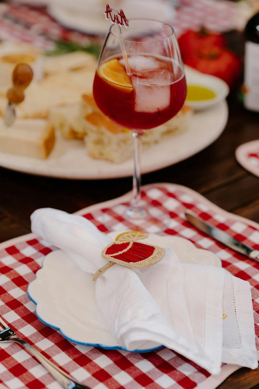 Set of 4 Handwoven Iraca Negroni Napkin Rings
