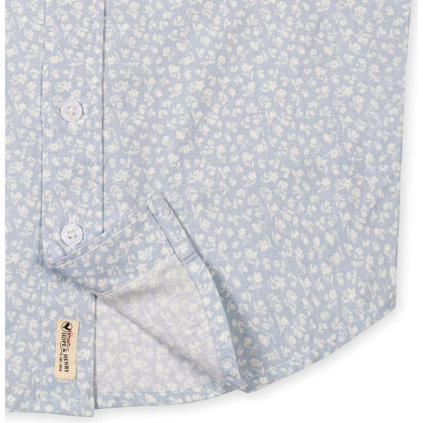 Linen Short Sleeve Shirt, Blue